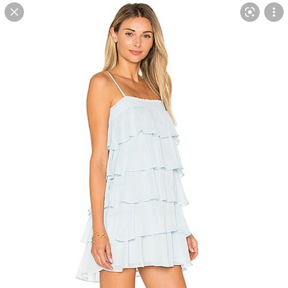 Lovers and friends blue ruffle dress size small